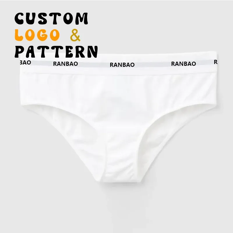 OEM ODM Manufacturer Custom Elastic Waist Organic Cotton Women Underwear Brief Female Lingerie Cotton Woman Panty-RANBAO