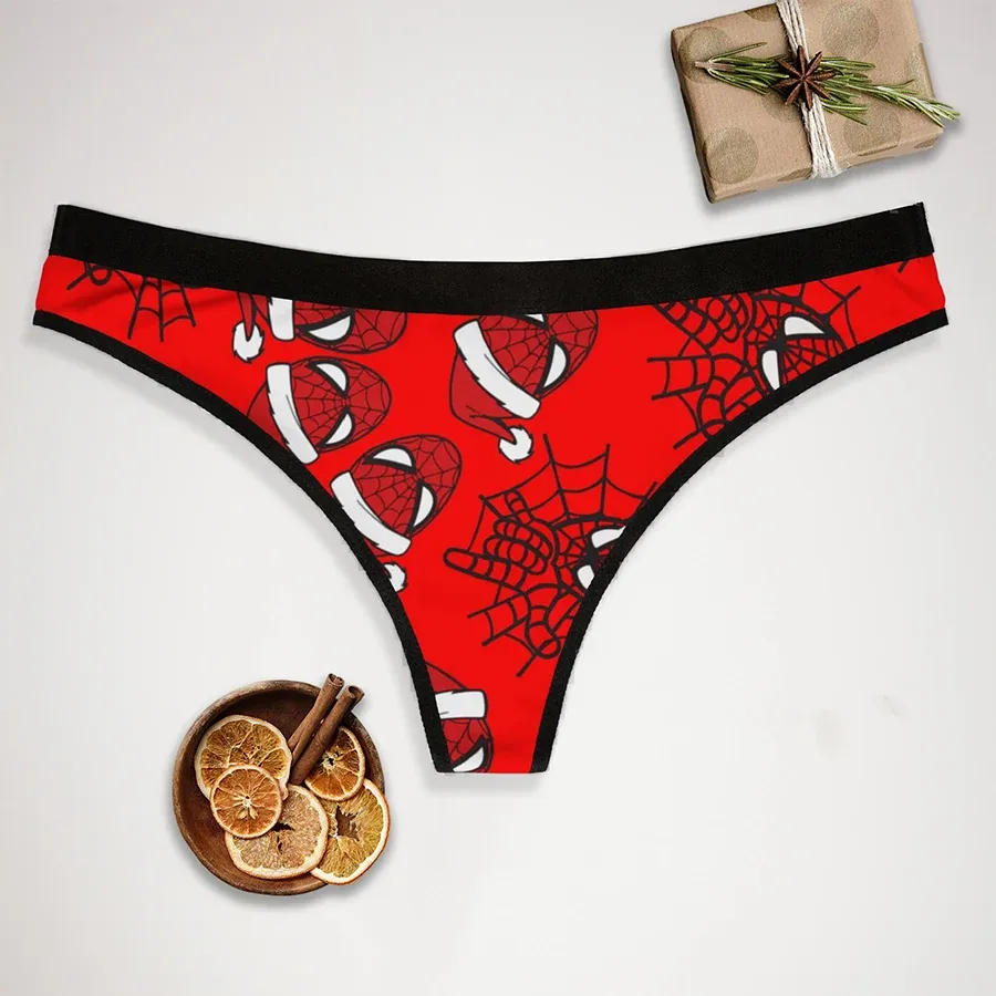 OEM Manufacturer Custom Matching Underwear Christmas Spider Web Hats Noel Couples Boxer & Thong Set-RANBAO