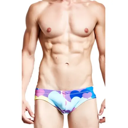 Newest High Quality Mens Swim Trunks Print Pattern Custom Swimwear Men Low-rise Men Cool Swimsuit-RANBAO