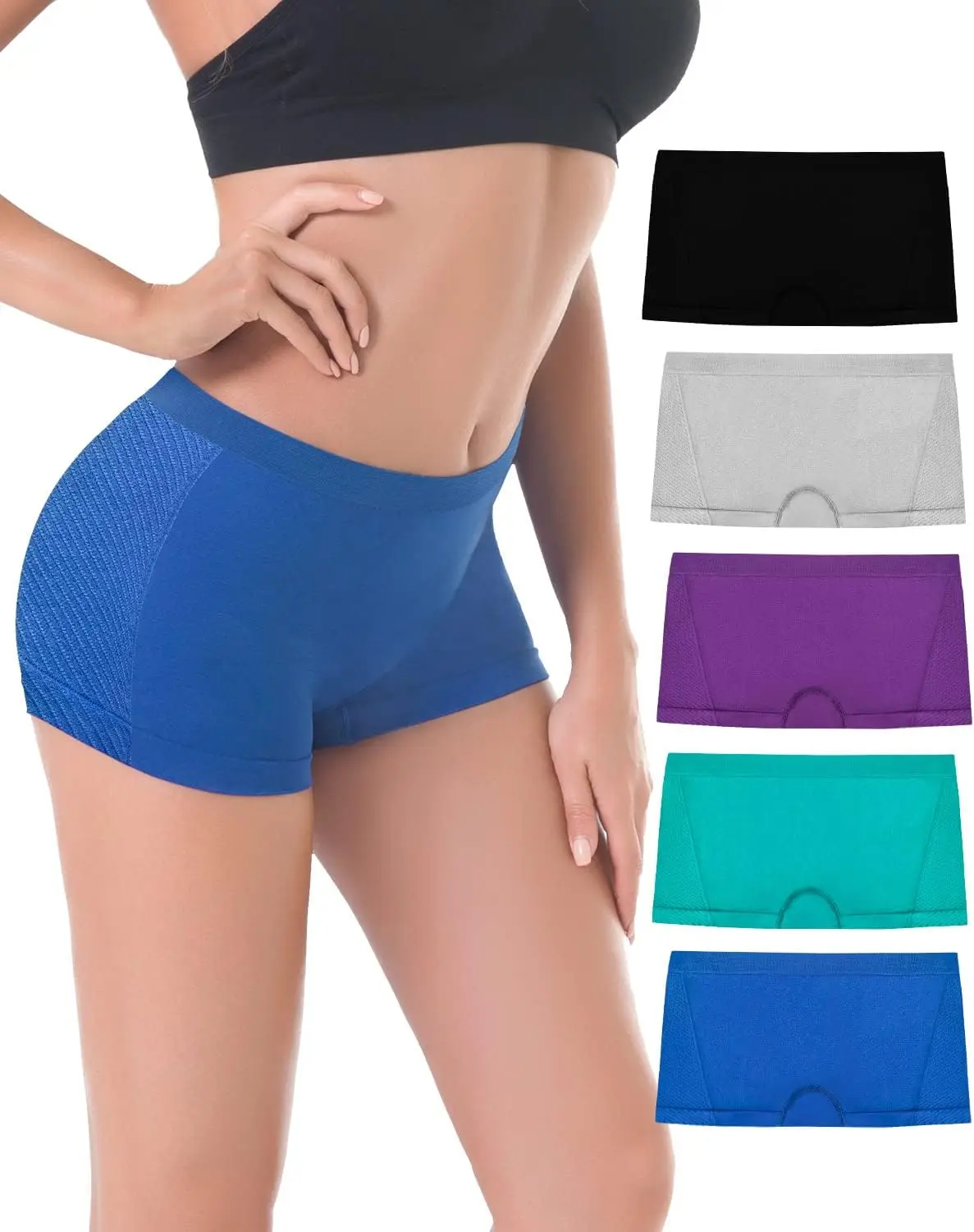 Women's XL Cotton Casual Sports Underwear High Stretch Female Panties Comfortable Boxers Shorts Logo Waist Excellent Customer-RANBAO