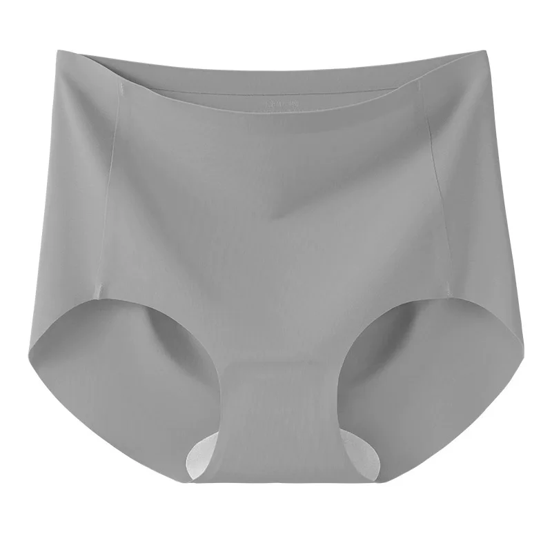 High Elastic Big Size Solid Color Anti-Static Daily Soft Seamless Ice Silk Underwear Brief Yoga Girl Women Panties-RANBAO