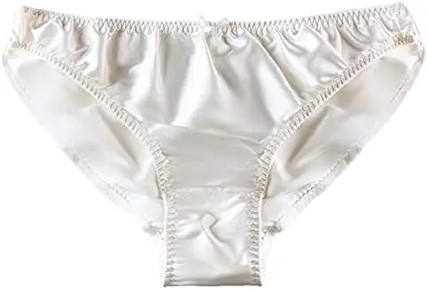 Lady's Satin Women's Sissy Panties Bikini Solid Silk Light Briefs Hipster for Female Underwear Lingerie Knickers-RANBAO