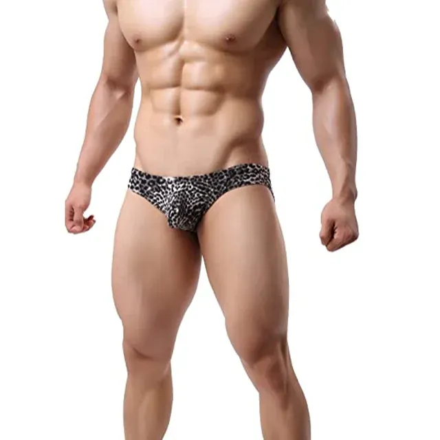 Premium Stretchy Big Bulge Mature Male Penis Sexy Underwear Classic Leopard Pattern Men'S Boxer Briefs-RANBAO