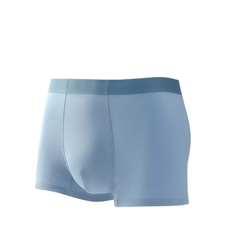 Custom Modal Seamless Traceless Solid Color Ice Silk Underwear Anti-Bacterial Breathable Men'S Boxer Brief-RANBAO