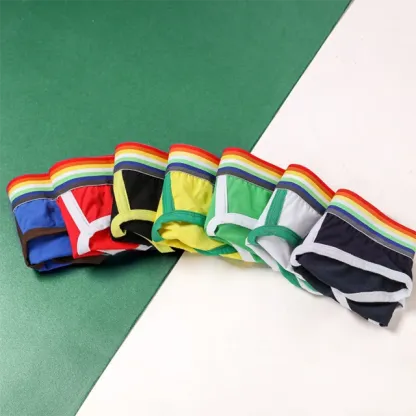 Fashionable Colorful Ribbed Mature Charming Men'S Cotton Briefs & Boxers Healthy Male Penis Underwear-RANBAO