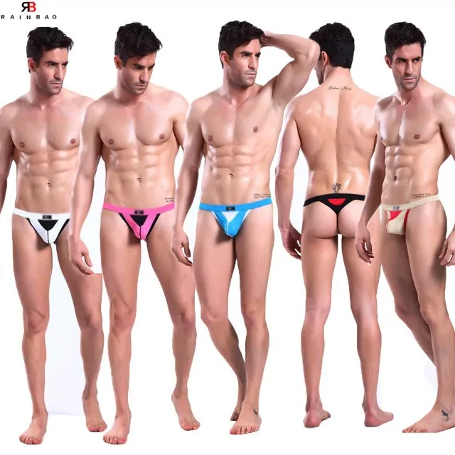 Wholesale Vendors Men's Jockstraps Briefs Athletic Supporters Thongs Low Waist Sexy  G-string Gay Men's Underwear Thong-RANBAO