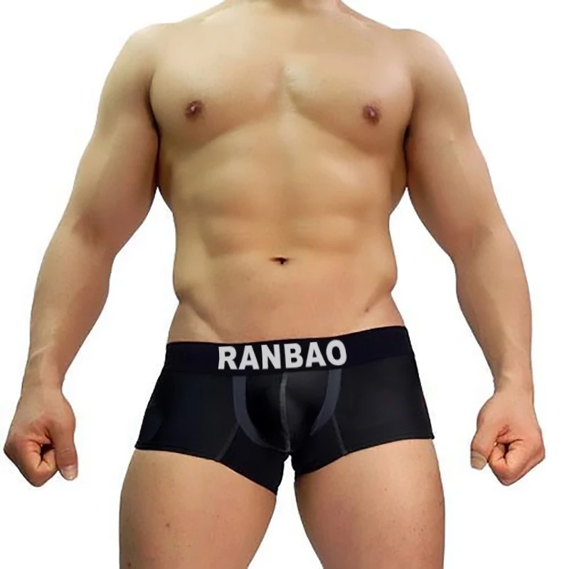 Men's Lingerie Panties Mens Trunk Modal Men Boxer Brief Underwear Briefs Custom-RANBAO