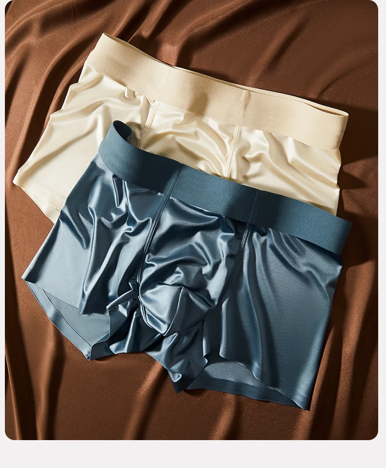 Customizable Breathable Antibacterial Fashion Ice Silk Modal Underwear Men'S Seamless Boxer for Summer-RANBAO