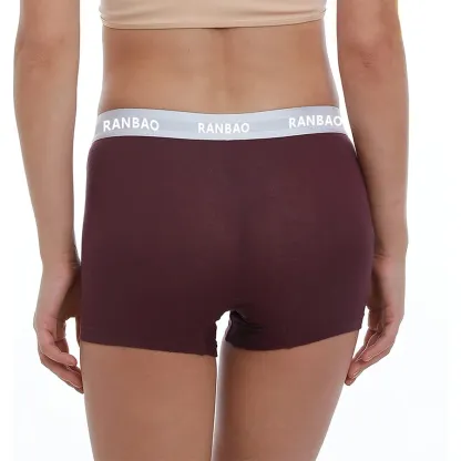 Custom Micro-fiber Waistband Modal Anti Chafing Soft Stretch Panties Womens Underwear Boy Shorts Boxer Briefs for Ladies-RANBAO