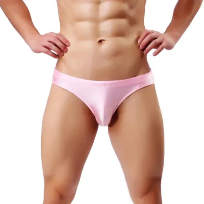 Shining Color New Fabric Ice Silk Men Underwear Big Size Comfy Cooling Underpants Men's Briefs & Boxers-RANBAO