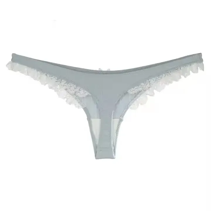 New Solid Color Women Lace Briefs Custom Logo Comfortable Popular Design Stretchy Breathable Thong Panties-RANBAO