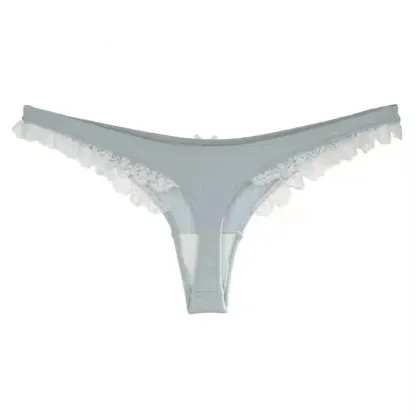 New Solid Color Women Lace Briefs Custom Logo Comfortable Popular Design Stretchy Breathable Thong Panties-RANBAO