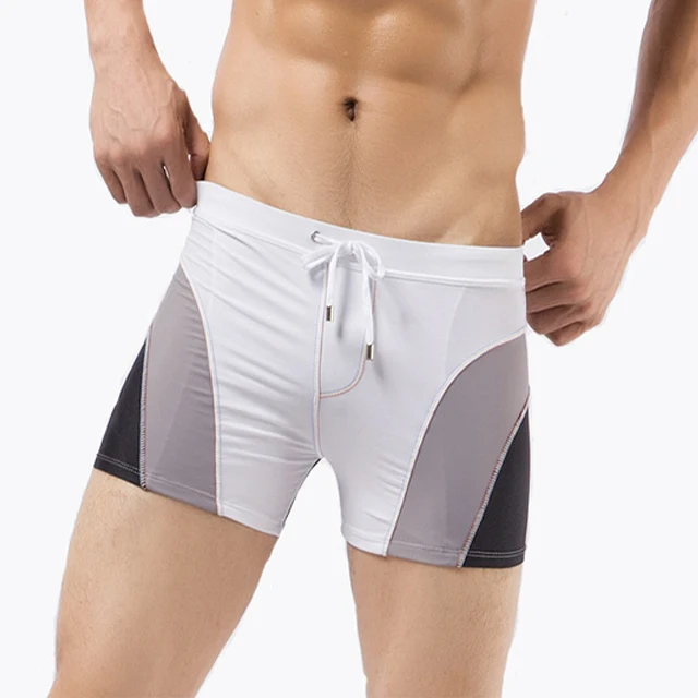 Wholesale Custom Stylish Premium Men'S Gym Square Leg Swimwear Classic String Closure Surfing Swim Trunks-RANBAO