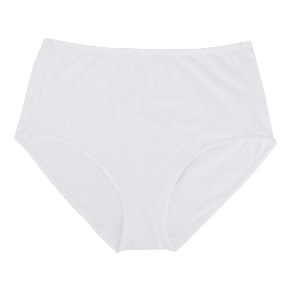 XXXL EUR US Plus Size Non-allergenic Highly Breathable Absorbent Basic Smooth slip Panties High Rise Women Brief-RANBAO