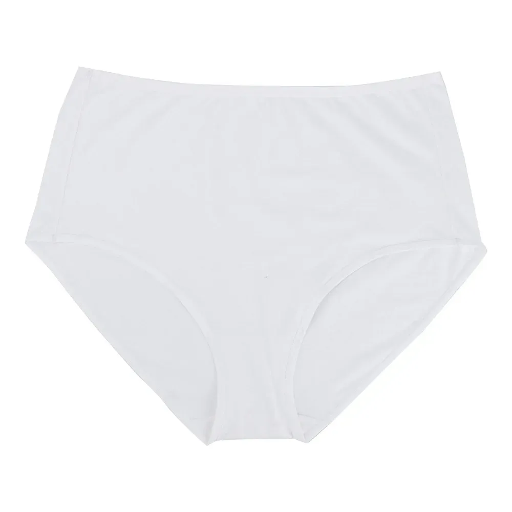 XXXL EUR US Plus Size Non-allergenic Highly Breathable Absorbent Basic Smooth slip Panties High Rise Women Brief-RANBAO