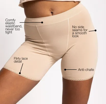 China Manufacturer Soft Certified Organic Cotton Fabric Mid-thigh Stretch Elastic Waistband Women's Length High Rise Boxer-RANBAO