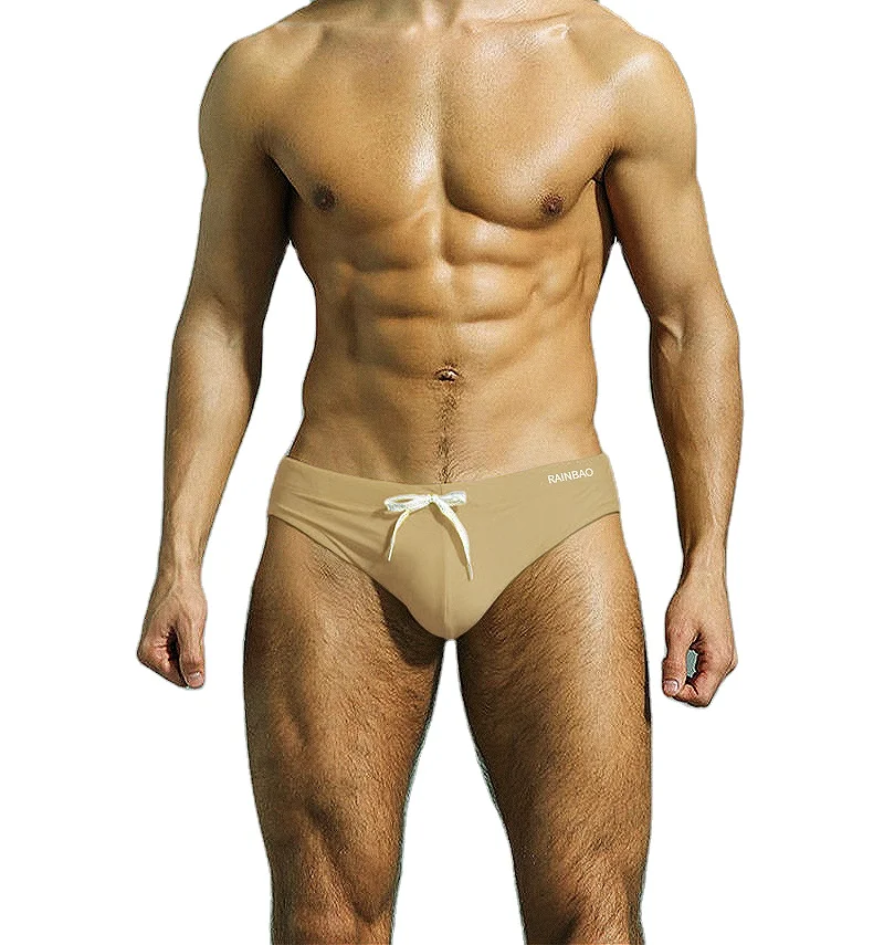 New Design Solid Mens Swim Briefs Sexy Gay Men Swimwear Bikinis Swimsuit Beach Shorts-RANBAO