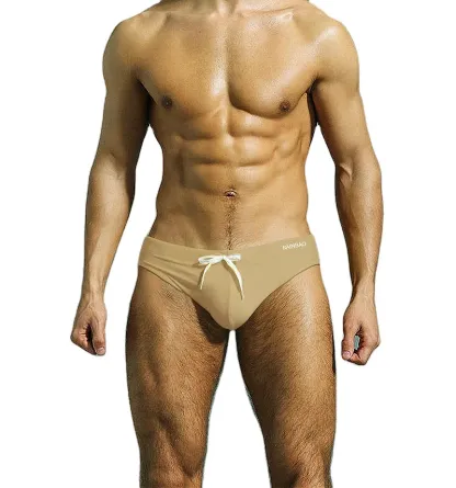 New Design Solid Mens Swim Briefs Sexy Gay Men Swimwear Bikinis Swimsuit Beach Shorts-RANBAO
