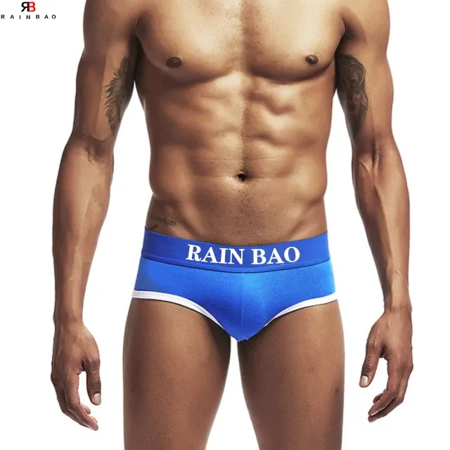 Hot Sale Front Crouch Bulge Mens Swxy Briefs Spicy Cheeky Sexy Brief Men Underwear Customized Logo Briefs for Men-RANBAO