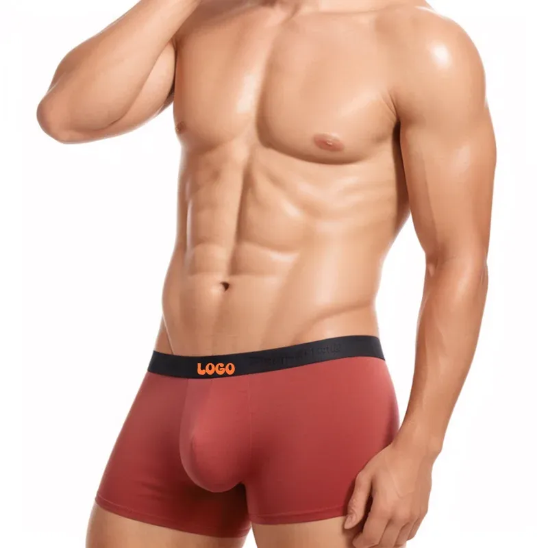 Manufactory Cheap Price Solid Custom Logo Underwear for Men Calzoncillos Y Boxers De Hombre-RANBAO