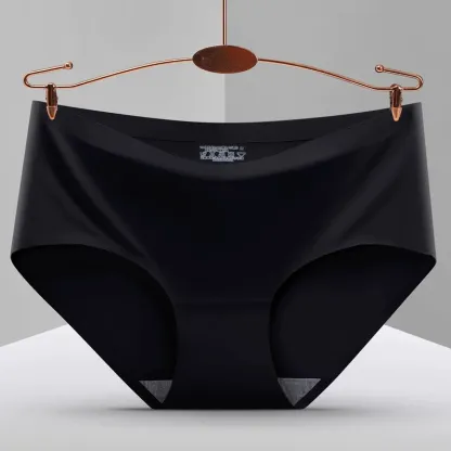 Women's Underwear Summer With Crotch Custom Breathable Ice Silk Seamless  Bikini Panties Lingerie Women Sexy Intimates-RANBAO