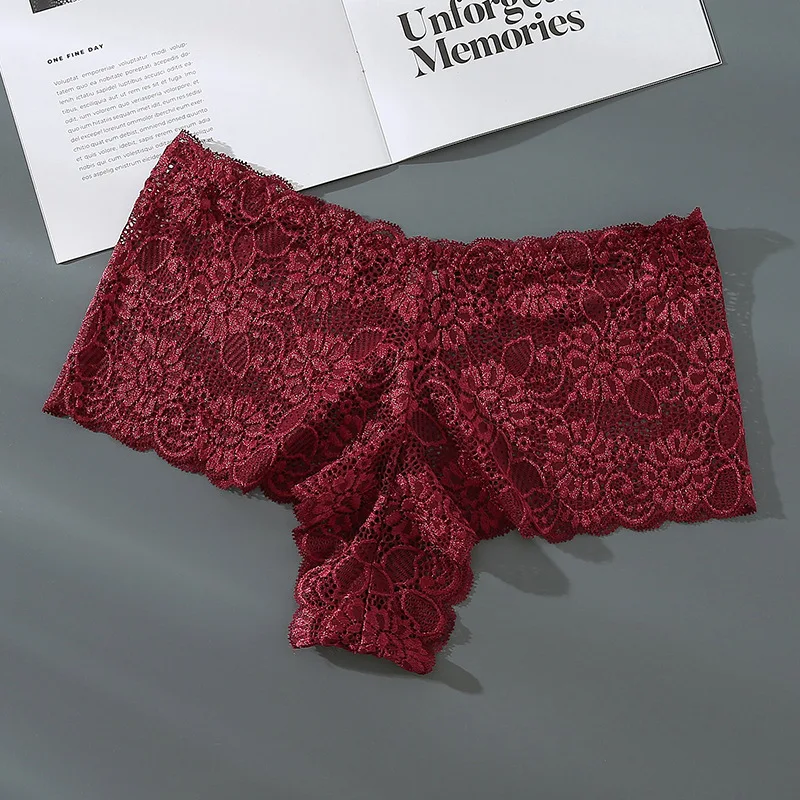 Oem Odm Delicate Floral Women'S Oversized Panties Female Lace Seamless Summer Thin High-Waisted Women'S Cotton Crotch Briefs-RANBAO