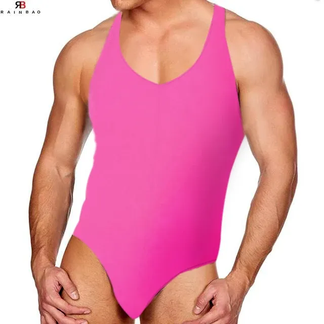 New Men's Sexy Jumpsuit Bodysuit Pants Underwear Made of Comfortable Nylon and Spandex-RANBAO