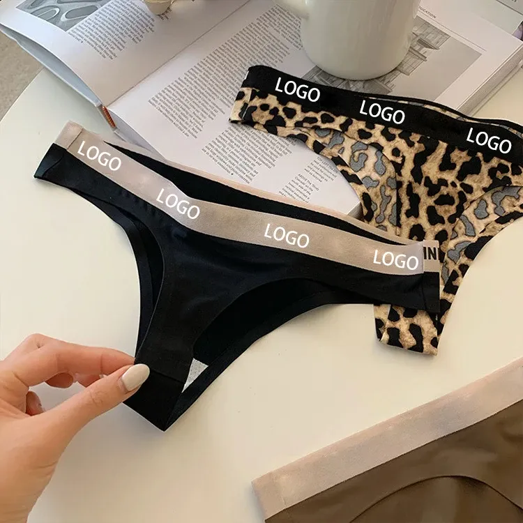 Factory Wholesale Low Waist Sexy Luxury Women Bikini T-back panties Custom Pattern Printing Seamless Underwear Tangas Thong-RANBAO