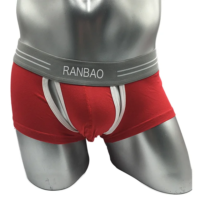 New Arrival Front Crotch Open Gay Man Hot Sexy Penis Inner Wear Wide Flex Waistband Men'S Briefs & Boxers-RANBAO