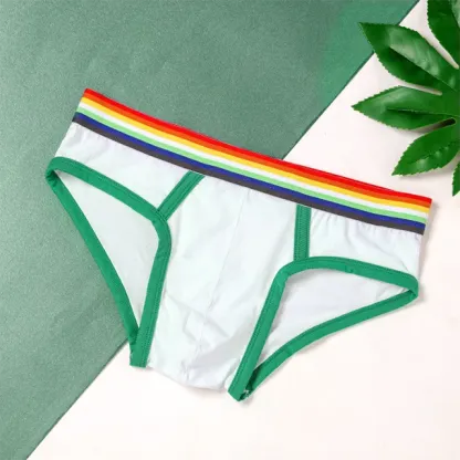 Fashionable Colorful Ribbed Mature Charming Men'S Cotton Briefs & Boxers Healthy Male Penis Underwear-RANBAO
