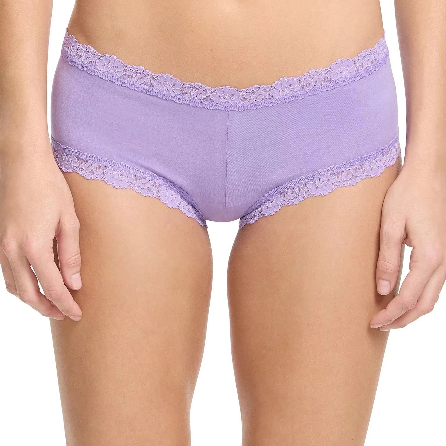 Wholesale Lace Boyshorts Spandex Underwear with Boxer Style Solid Panty Panties Lady's Underpants Knickers Pants for Female-RANBAO