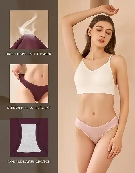 Wholesale Seamless Underwear Women High Quality Cotton Breathable Low-rise Briefs Sexy Beach Bikini Panties for Women-RANBAO