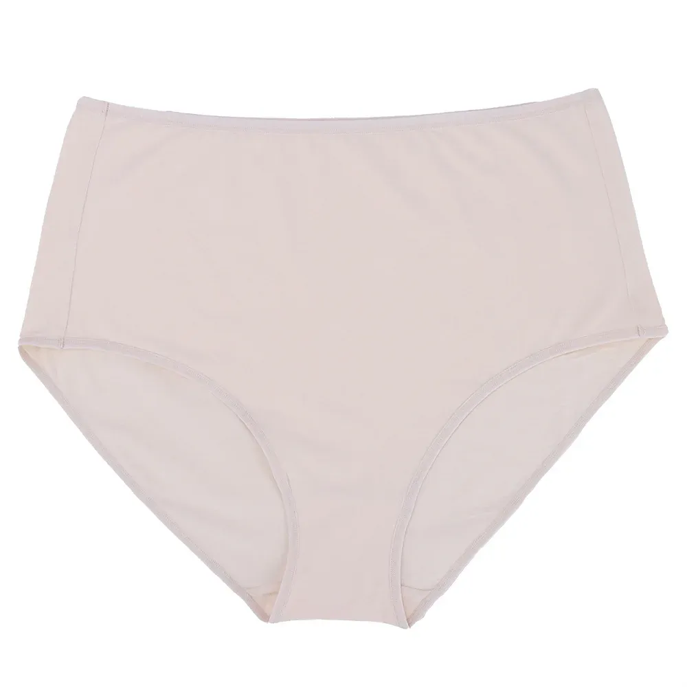 XXXL EUR US Plus Size Non-allergenic Highly Breathable Absorbent Basic Smooth slip Panties High Rise Women Brief-RANBAO