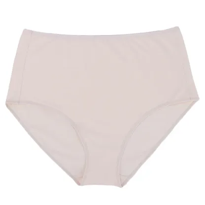 XXXL EUR US Plus Size Non-allergenic Highly Breathable Absorbent Basic Smooth slip Panties High Rise Women Brief-RANBAO