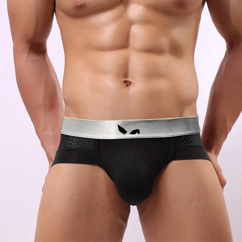 Wholesale Sexy Men Modal Mesh Briefs Breathable Fashion Young Boys Underwear Sheer Mens Underwear-RANBAO