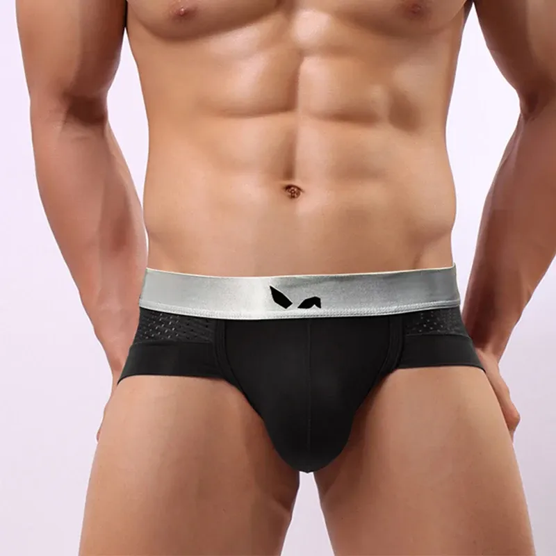 Wholesale Sexy Men Modal Mesh Briefs Breathable Fashion Young Boys Underwear Sheer Mens Underwear-RANBAO
