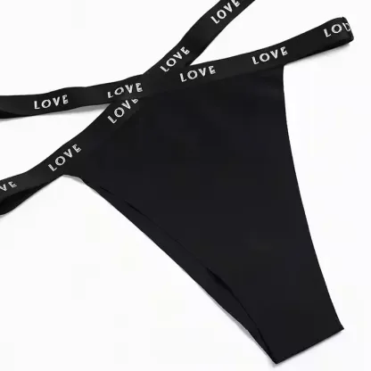 Wholesale 2 Piece Women's Sexy Sports Bra & Brief Sets Customized Size Triangle Cup Shape Wire-Free Support Logo on Waist-RANBAO