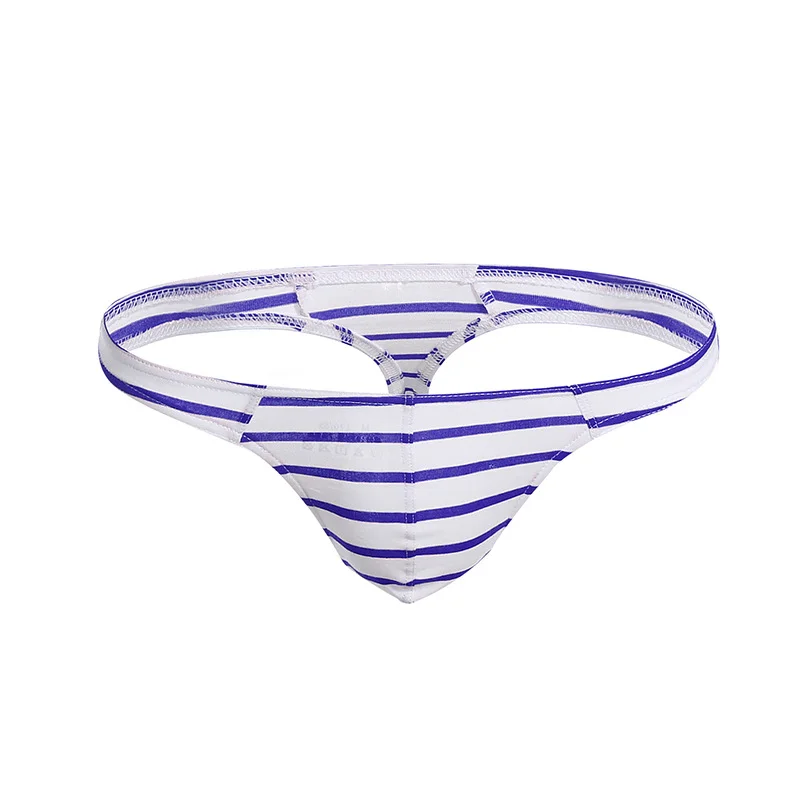 Comfortable G-String Sexy Underwear Man Male Thogs Underwear Striped Pattern Thongs  for Men-RANBAO