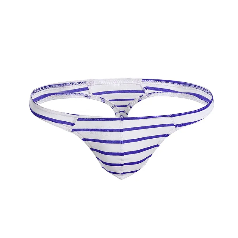 Comfortable G-String Sexy Underwear Man Male Thogs Underwear Striped Pattern Thongs  for Men-RANBAO