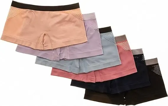 Women's Comfortable Breathable Nylon Spandex Boyshorts with Custom Logo Woven Waist Logo Cool Fabric Everyday Style Made China-RANBAO