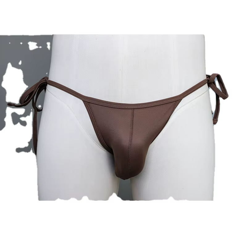 Strong Men's Low-Rise Sexy Swimwear Briefs Bikini With Drawstrings on Side Can Be Sutbale