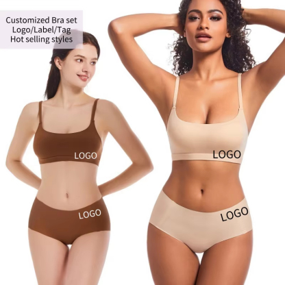 Customized Brand logo Women Full Cup Padded Ladies Underwear Sexy Bra and Panty New Design Underwear Sexy Bra Penty Set