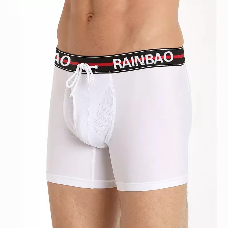 Men's Boxers Bamboo Anti-Chafing Soft Comfortable Boxer Briefs Longer Leg Boxer for Man