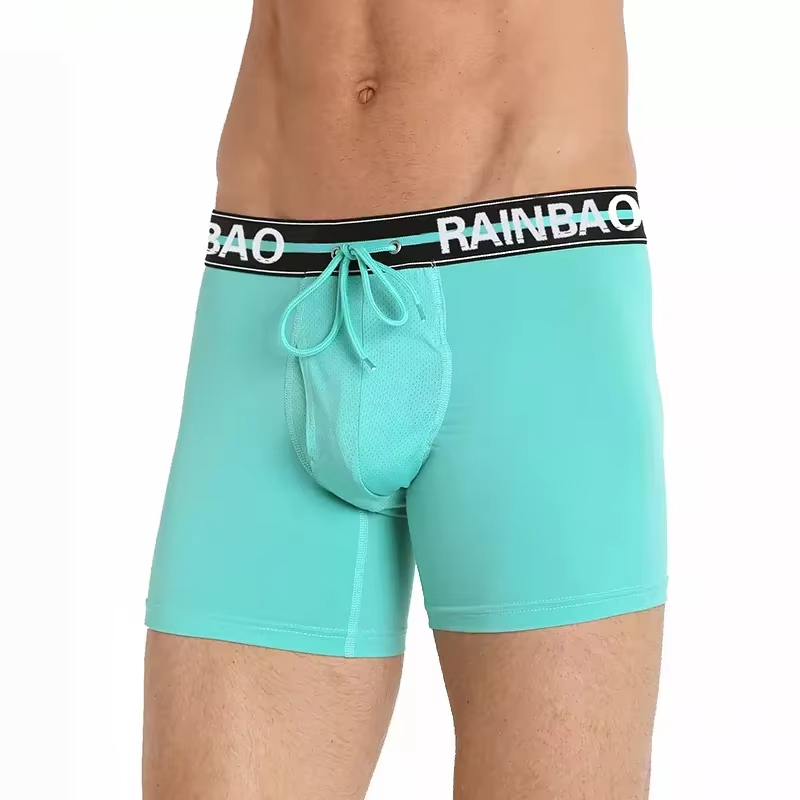 Men's Boxers Bamboo Anti-Chafing Soft Comfortable Boxer Briefs Longer Leg Boxer for Man