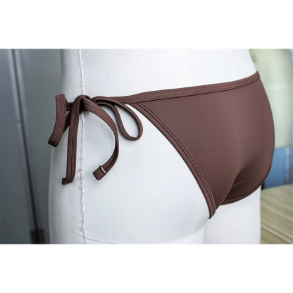Strong Men's Low-Rise Sexy Swimwear Briefs Bikini With Drawstrings on Side Can Be Sutbale