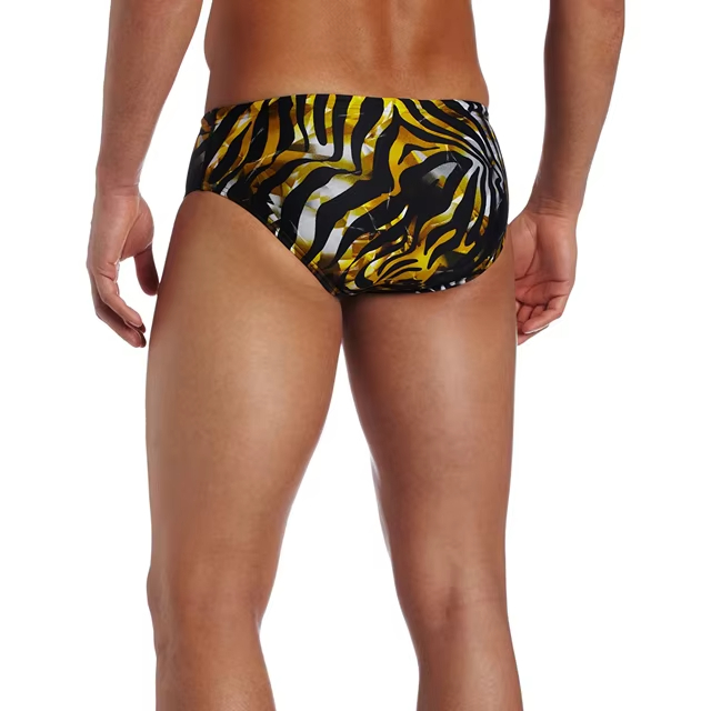 Most Popular Top Quality Swim Briefs for Men Custom Black Gold New Pattern Mens Swimsuits Male Swimwear
