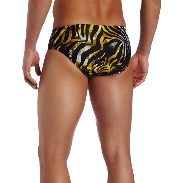 Most Popular Top Quality Swim Briefs for Men Custom Black Gold New Pattern Mens Swimsuits Male Swimwear