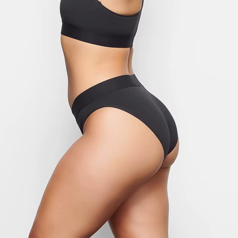 Custom Women's XL Cotton Thong Sexy Seamless Low-Rise Low-Waist Briefs Solid Color Thin Knitted Plus Size Panties