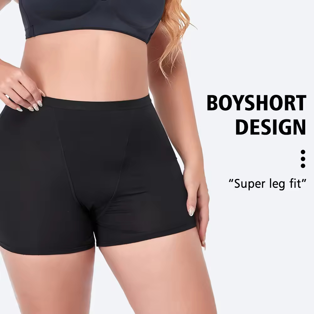 7 Day Shipping Women Bamboo High Waist Menstrual Panties Boyshort Black High Absorption Period Underwear Menstrual Pants
