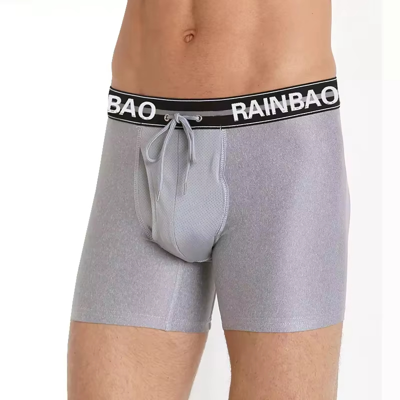 Men's Boxers Bamboo Anti-Chafing Soft Comfortable Boxer Briefs Longer Leg Boxer for Man